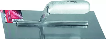 Гладилка стальная 280 х 130 мм зеркальная полировка деревянная ручка  MATRIX 86732 купить в Кургане