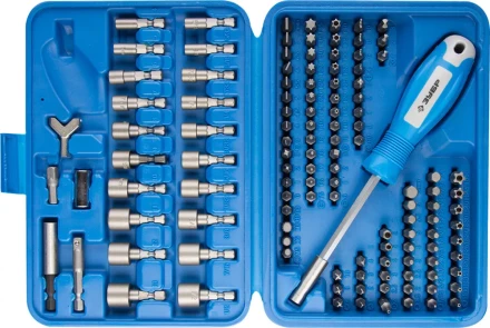 Набор ЗУБР Биты &quot;ЭКСПЕРТ&quot; УНИВЕРСАЛ, Cr-Mo, 120 предметов, в боксе 26096-H122 купить в Кургане