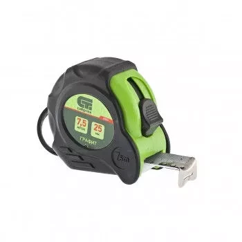 Рулетка Графит, обрезиненный корпус, амортизатор, 7,5 м х 25 мм  СИБРТЕХ 32533 купить в Кургане