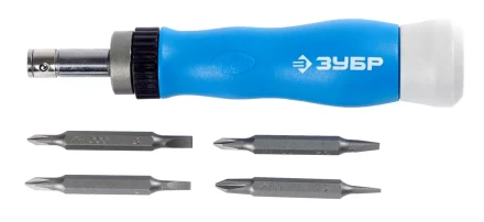 Набор ЗУБР Отвертка &quot;ЭКСПЕРТ&quot; для точных работ, реверсивная рукоятка, CR-V, сменные двусторонние биты PH-SL, 5предметов 25624-H5 купить в Кургане