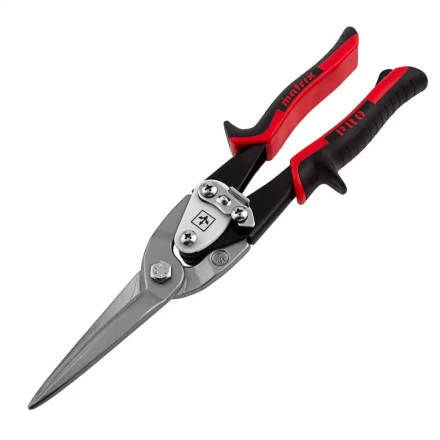 Ножницы по металлу Matrix 78328, удлиненные, 290 мм, прямой рез, CrMo, двухкомпонентные обрезиненные рукоятки, PRO купить в Кургане