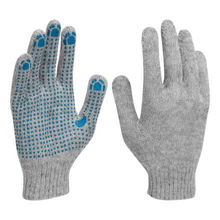 Перчатки трикотажные с ПВХ точкой, 5 пар в упаковке, БОПП-пакет, 7 класс// Россия 67837 купить в Кургане