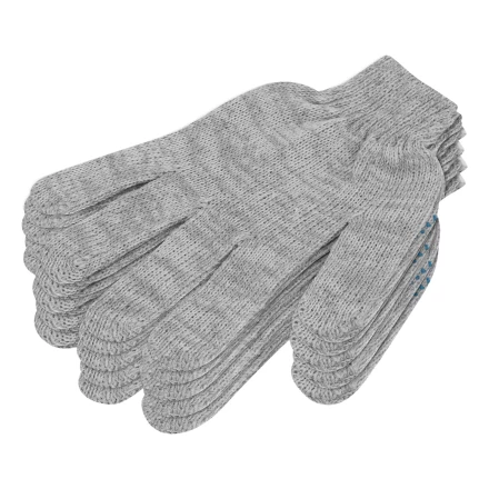 Перчатки трикотажные с ПВХ точкой, 5 пар в упаковке, БОПП-пакет, 7 класс// Россия 67837 купить в Кургане