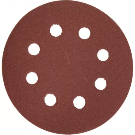 Круг шлифовальный ЗУБР &quot;МАСТЕР&quot; универсальный, из абразивной бумаги на велкро основе, 8 отверстий, Р180, 125мм, 5шт 35562-125-180 купить в Кургане