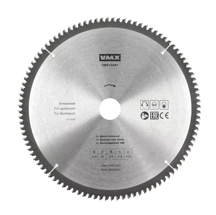 Диск пильный ф255х30 z100 алюминий VMX 512487 купить в Кургане