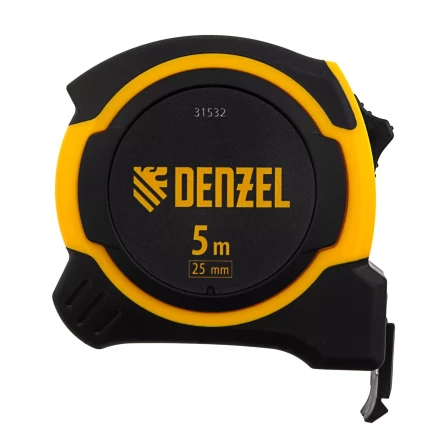 Рулетка Denzel 5м х 25мм, двухкомп. корпус, магнитный обрезиненный зацеп, 31532 купить в Кургане