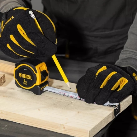 Рулетка Denzel 5м х 25мм, двухкомп. корпус, магнитный обрезиненный зацеп, 31532 купить в Кургане