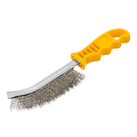 Щетка металлическая с пластмассовой ручкой, нержавеющая проволока Denzel 748287 купить в Кургане