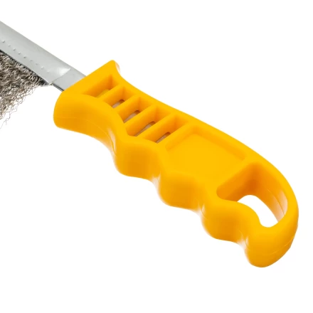 Щетка металлическая с пластмассовой ручкой, нержавеющая проволока Denzel 748287 купить в Кургане