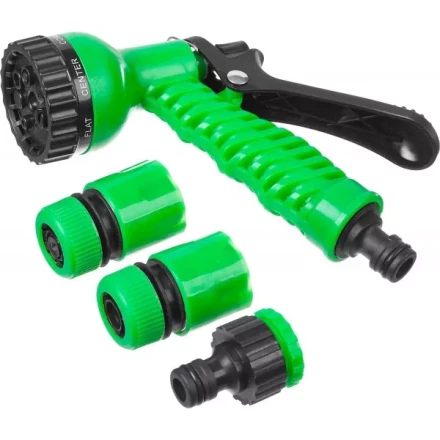 Набор поливочный РОСТОК: Распылитель пистолетный 7 поз., 2 соединителя 1/2&quot;, адаптер внешний 427368 купить в Кургане