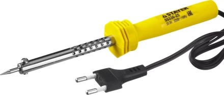 Паяльник STAYER &quot;STANDARD&quot; с пластмассовой рукояткой и долговечным жалом, 25 Вт, конус 55330-25 купить в Кургане