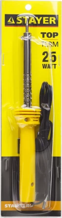 Паяльник STAYER &quot;STANDARD&quot; с пластмассовой рукояткой и долговечным жалом, 25 Вт, конус 55330-25 купить в Кургане