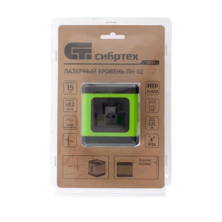 Лазерный уровень ЛН 02, 15 м, 635 нм, резьба 1/4&quot; Сибртех 35024 купить в Кургане