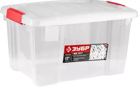 Ящик ЗУБР &quot;МАСТЕР&quot; пластиковый со съемной крышкой, 440x290x255мм (17&quot;) 38183-17 купить в Кургане