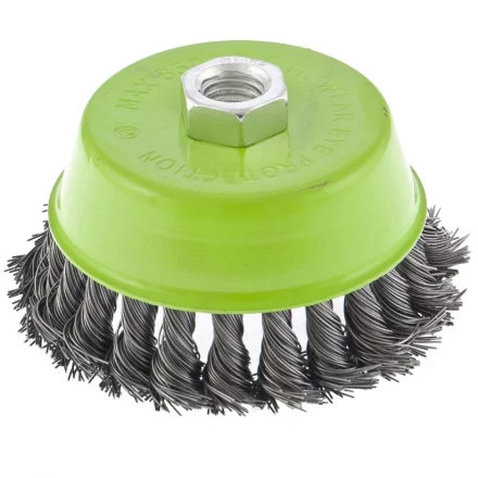 Щетка для УШМ 75 мм М14 &quot;чашка&quot; крученая металлическая проволока СИБРТЕХ 746247 купить в Кургане