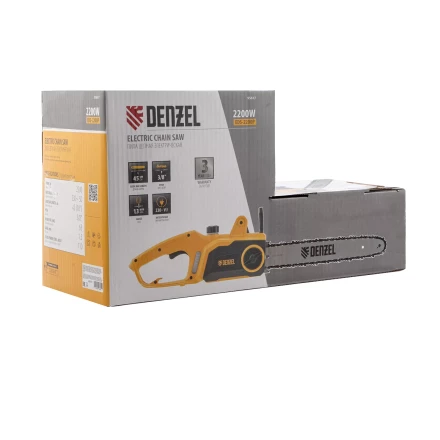 Пила цепная электрическая Denzel EDS-2200P, 2.2 кВт,поперечная, шина 45 см, шаг 3/8, паз 1.3 мм, 63 звена 95617 купить в Кургане
