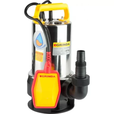Насос GRINDA д/грязной воды погружной, нерж. сталь, пропускная способность 10000 л/час, высота подачи воды 6 м, 550 Вт GSPP-165-6 купить в Кургане