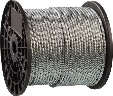 Трос стальной ЗУБР &quot;ПРОФЕССИОНАЛ&quot;, оцинкованный, DIN 3055, d=2 мм, L=200 м 4-304110-02 купить в Кургане