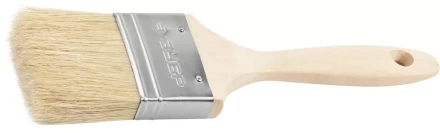 Кисть плоская ЗУБР "УНИВЕРСАЛ-ЭКСПЕРТ", светлая натуральная щетина, деревянная ручка, 2,5"/63мм 01005-063 купить в Кургане
