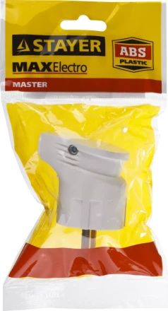 Вилка MAXElectro электрическая, 16А/220В, угловая, с заземлением, белая, STAYER 55161-W купить в Кургане