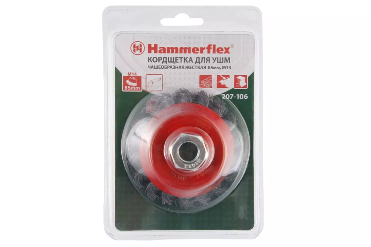 Кордщетка HAMMER чаша 85мм для УШМ витая сталь (207-106) купить в Кургане