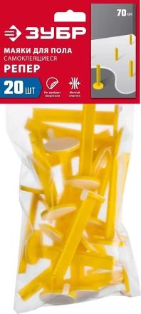 ЗУБР РЕПЕР, 70 мм, 20 шт, маяки для пола самоклеящиеся (301616-20) купить в Кургане