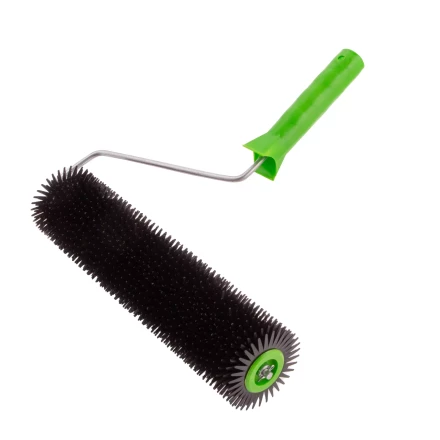 Валик игольчатый для наливных полов с ручкой, острая игла, 300 мм Сибртех 81111 купить в Кургане