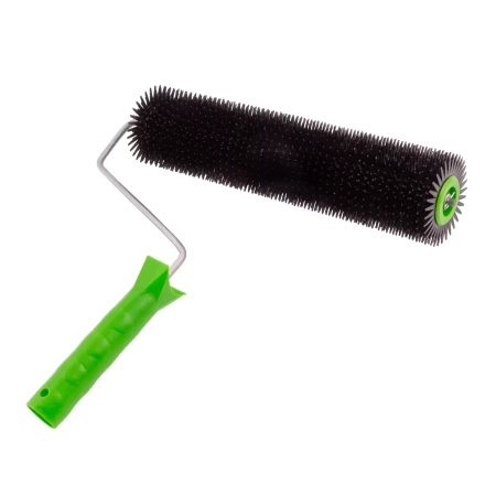 Валик игольчатый для наливных полов с ручкой, острая игла, 300 мм Сибртех 81111 купить в Кургане