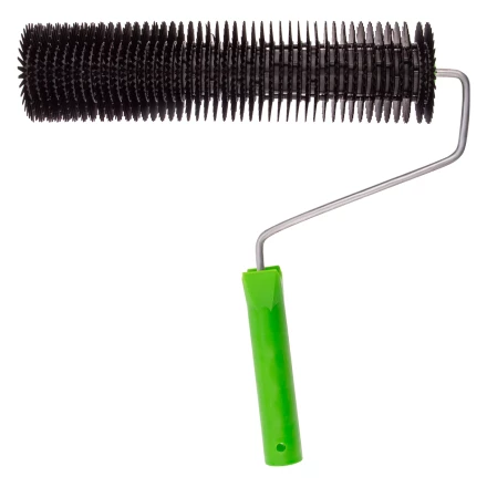 Валик игольчатый для наливных полов с ручкой, острая игла, 300 мм Сибртех 81111 купить в Кургане