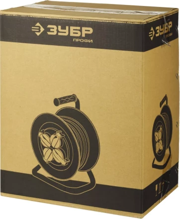 Удлинитель ЗУБР &quot;ПРОФИ&quot; на металл катушке, КГ 3х1,5кв мм, морозостойкий, 4 гнезда, IP44, макс мощность 3500Вт, 30м 55085-30 купить в Кургане