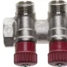 Коллектор GENERAL FITTINGS для горячей воды, вентили, никелированная латунь, вход 3/4" - 2 выхода 1/2" 51046-3/4-1/2-HT2 купить в Кургане