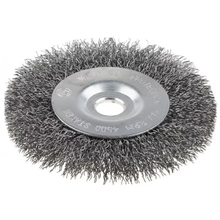 Щетка STAYER дисковая для точильно-шлифовального станка, витая сталь 0,3мм, 175/12,7/16мм 35185-175 купить в Кургане