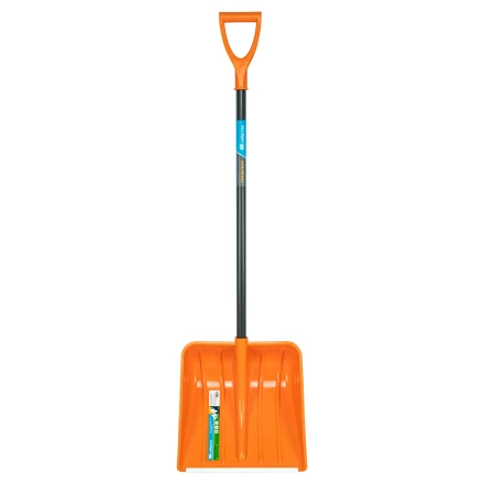 Лопата для уборки снега пластиковая Сибртех, 400х405х1380 мм, стальной черенок, усиленная 61666 купить в Кургане