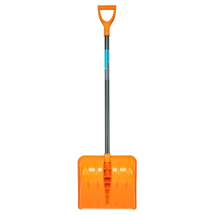 Лопата для уборки снега пластиковая Сибртех, 400х405х1380 мм, стальной черенок, усиленная 61666 купить в Кургане