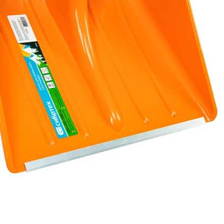 Лопата для уборки снега пластиковая Сибртех, 400х405х1380 мм, стальной черенок, усиленная 61666 купить в Кургане