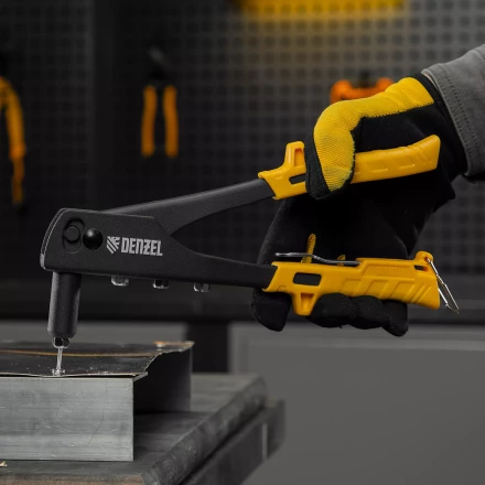 Заклепочник ручной Denzel, 255 мм, заклепки 2,4-3,2-4,0-4,8 мм, 40440 купить в Кургане