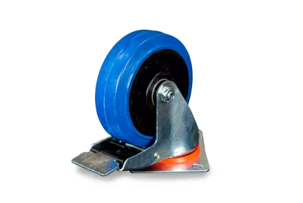 Колесо поворотное из эластичной резины MW150 150 мм с тормозом 1024404 купить в Кургане