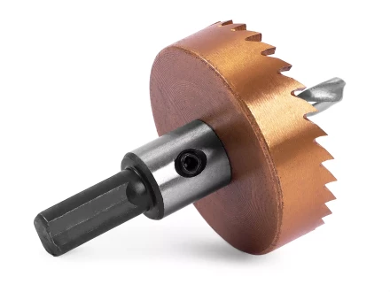 HSS-TiN коронка MESSER 50мм с центр. сверлом и толкающей пружиной для  лист. материала  до 2 мм ц/х купить в Кургане