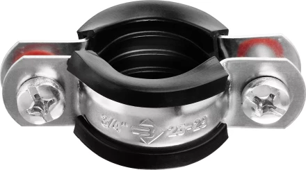 Хомут трубный с гайкой, оцинкованный, 3/4", 9шт, ЗУБР Мастер 37850-25-29 37850-25-29 купить в Кургане