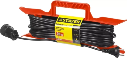 Удлинитель электрический &quot;MAXElectro&quot; на рамке, 20 м, 1 гнездо, STAYER 55018-20 купить в Кургане