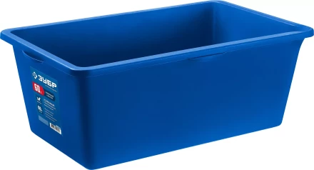 ЗУБР 60 л, первичный высокопрочный пластик, усиленный прямоугольный строительный таз (06096-65) купить в Кургане