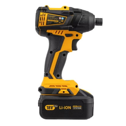 Винтоверт ударный аккумуляторный Denzel 26510 бесщеточный CID-IB-200 18В Li-Ion купить в Кургане