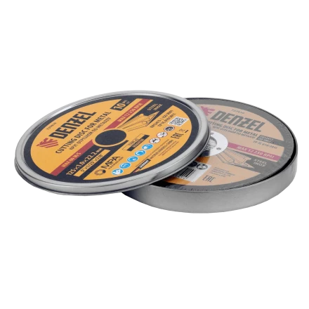 Круг отрезной по металлу Denzel 737610, 125 х 1,0 х 22,2 мм, WA60TBF, набор 10 шт. купить в Кургане