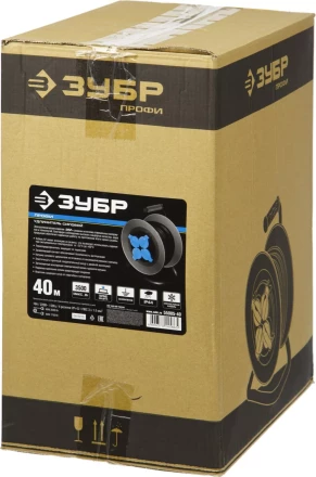 Удлинитель ЗУБР "ПРОФИ" на металл катушке, КГ 3х1,5кв мм, морозостойкий, 4 гнезда, IP44, макс мощность 3500Вт, 40м 55085-40 купить в Кургане