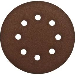 Круг шлифовальный ЗУБР "СТАНДАРТ" из абразивной бумаги на велкро основе, 6 отв., Р120, 150мм, 5шт 35350-150-120