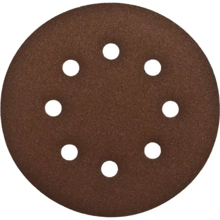 Круг шлифовальный ЗУБР &quot;СТАНДАРТ&quot; из абразивной бумаги на велкро основе, 6 отв., Р120, 150мм, 5шт 35350-150-120 купить в Кургане