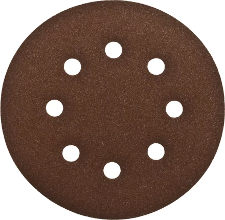 Круг шлифовальный ЗУБР &quot;СТАНДАРТ&quot; из абразивной бумаги на велкро основе, 6 отв., Р120, 150мм, 5шт 35350-150-120 купить в Кургане