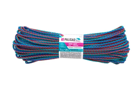 Шнур бельевой полипропиленовый с сердечником, 5 мм L 20 м, цветной, Home Palisad 937135 купить в Кургане
