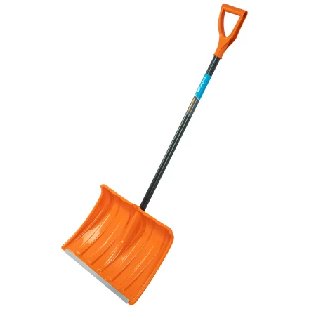 Лопата для уборки снега пластиковая Сибртех, 490х370х1350 мм, стальной черенок, усиленная 61667 купить в Кургане