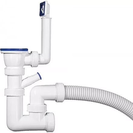 Сифон ЗУБР &quot;МАСТЕР&quot; колбовый для моек и раковин, выпуск - нержавеющая чашка, перелив, отвод для стиральной машины 51869 купить в Кургане